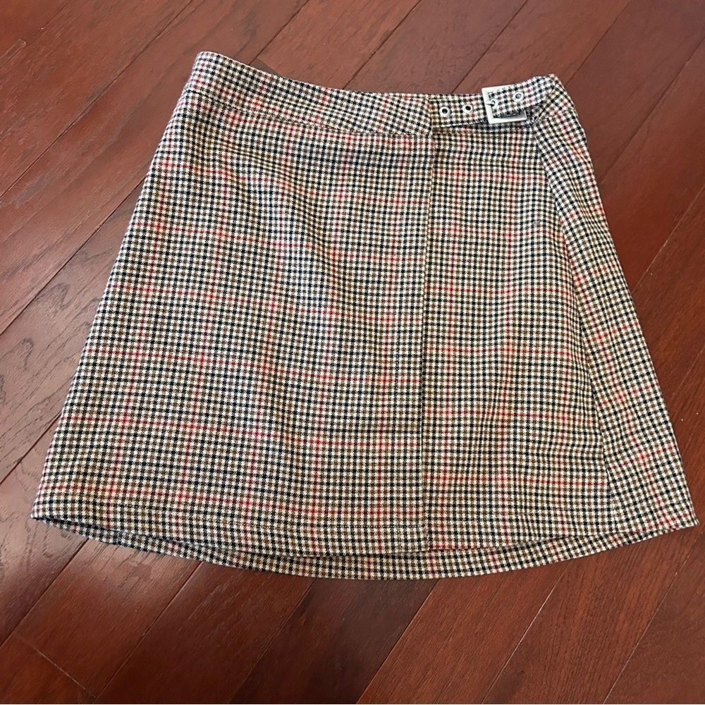 BRANDY MELVILLE JOHN GALT Emerson Brown Plaid Mini Wrap Skirt Women’s One Size